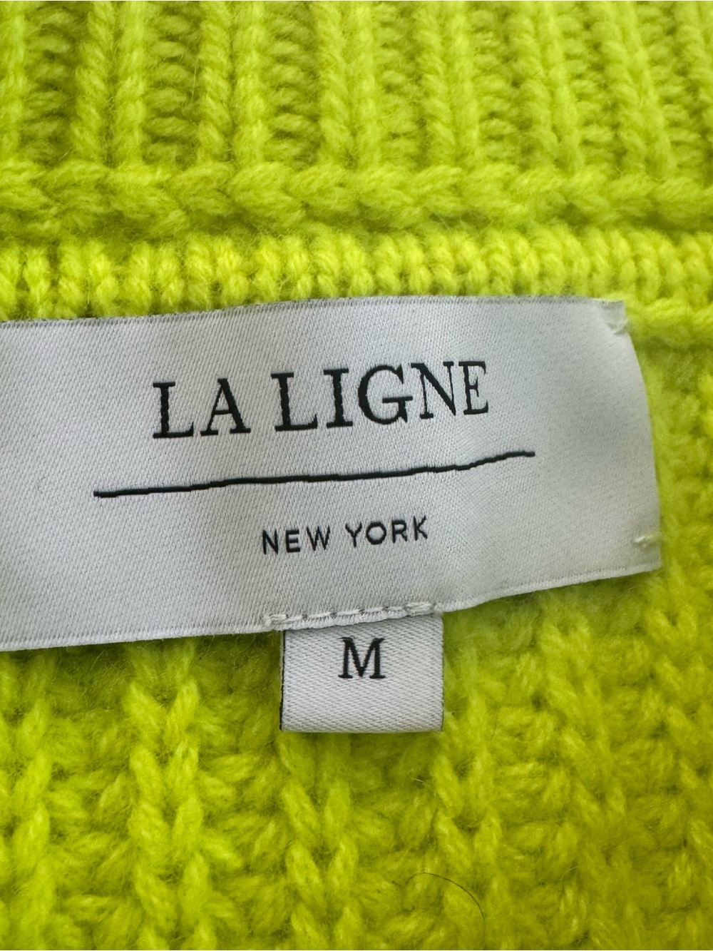 La Ligne Neon Lime Ribbed Crewneck Sweater - Picture 8 of 12